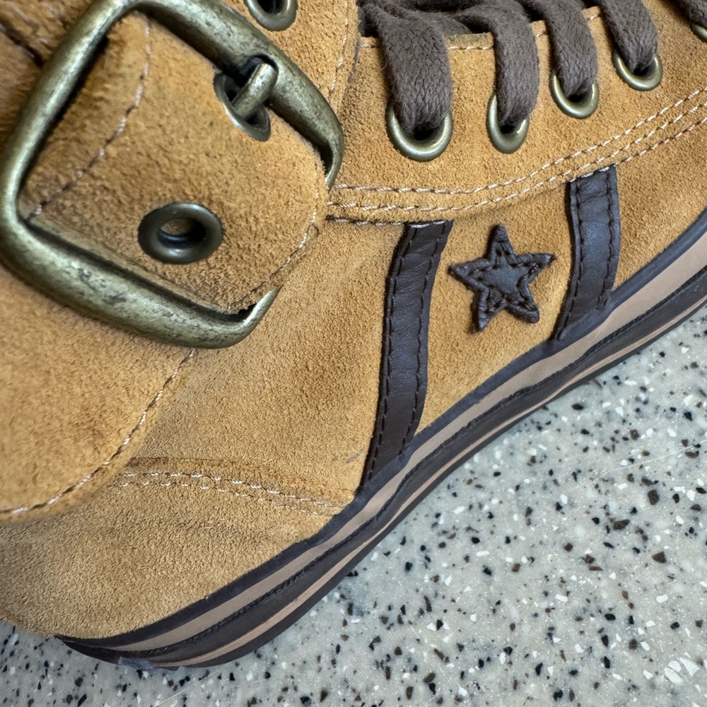 Rare🌟Vtg Converse brown leather XXHI sneakers Knee high full lace buckle.Size 7 - Picture 7 of 16